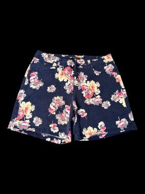 Lee Natural Fit 1889 Navy Floral Shorts Size 8